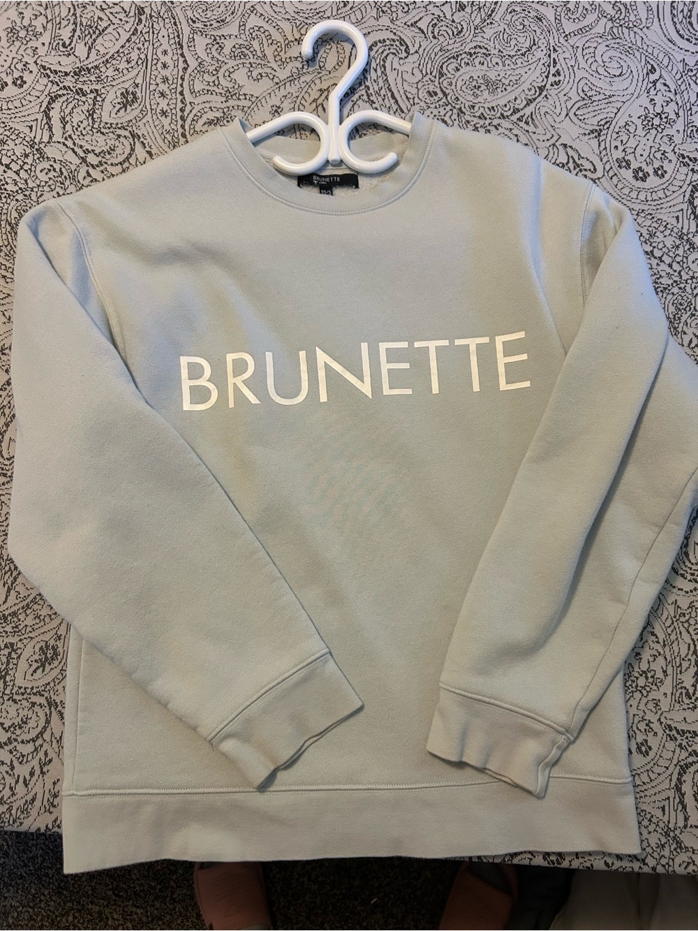 Brunette The Label Pale Blue Logo Crewneck Sweater